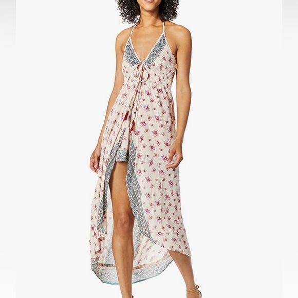 NWT. Spaghetti strap maxi romper dress. Size small. - Picture 1 of 2
